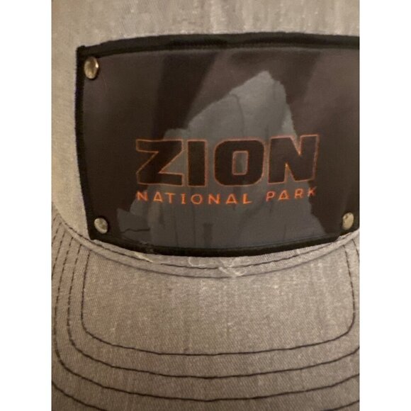 Zion National Park Gray & Black Trucker Hat With Mesh Back By Stryder - Picture 2 of 7